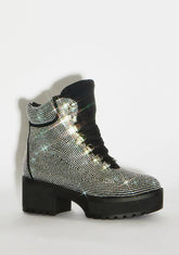 Scorpion Rhinestone Combat Boots