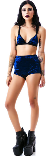 Velvet Triangle Bralette Bikini Top