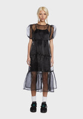 Tiered Organza Midi Dress