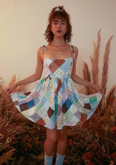 Stitched With Love Patchwork Mini Dress