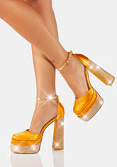 Yellow Sugar And Spice Rhinestone Heels