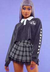 Escaping Danger Cropped Polo Tee