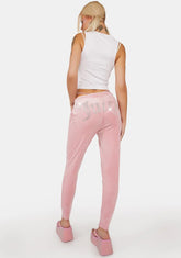 Rose Big Bling Velour Joggers