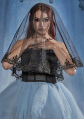 Wed To The Dead Lace Trim Veil