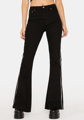Silver Stripe Flared Jeans