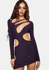 Purple Cutout Mini Dress