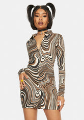 70s Ripple Avaya Mini Dress