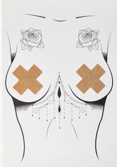 Rose Gold Liquid Cross Nipple Pasties