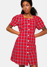 Hottie Got You Addicted Plaid Mini Dress