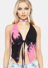 Just Jealousy Tie Front Crop Top