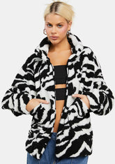 Set On You Zebra Teddy Jacket