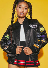 Tooning In Patched Bomber Jacket