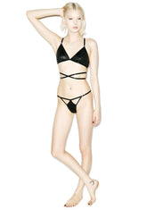 Slinky Spandex Triangle Bra - Gray