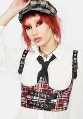 Lust Or Envy Plaid Underbust Corset