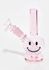 Pink Happy Face Mini Bong