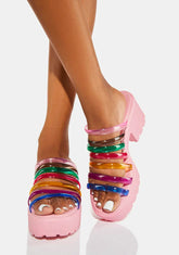 Strappy Rainbow Platform Sandals
