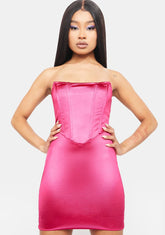 Kiss Heaven Tonight Satin Mini Dress