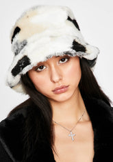 Patchwork Powder Plush Bucket Hat
