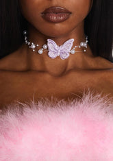 Lavender Fixated On Migration Butterfly Choker