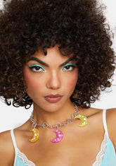 Sweet Shimmering Moonlight Heart Chain Necklace