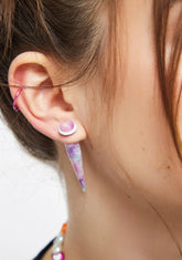 Marbled Skies Long Stud Earrings