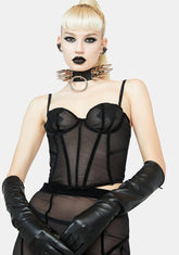 Sara Mesh Lace Up Corset