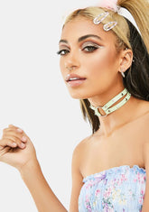 Corner Of The Club Double Strap O-Ring Choker