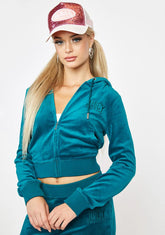 Sapphire Wave Classic Velour Hoodie