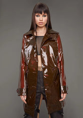 Slick At Night Translucent Trench Coat