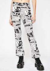 Read It And Weep Newsprint Jeans