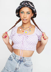 Embroidered Puff Sleeve Top