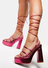 Wide Fit Sia Wrap Platform Heels