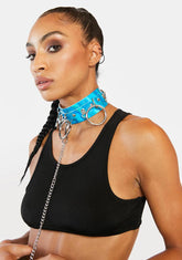 Aqua Grip On Reality Metallic Leash Choker