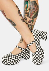 Tunnel Vision Checkered Mary Janes