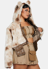 Plus Bear In Mind Faux Fur Jacket