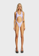Atypical Summer One Piece Swimsuit - Light Purple