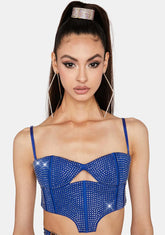 Blue Morph Rhinestone Bustier