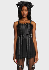 Dark Earth Angel Satin Dress