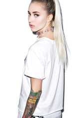 Aint No Wifi Crop Tee - White