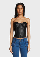 Aniyah Faux Leather Corset