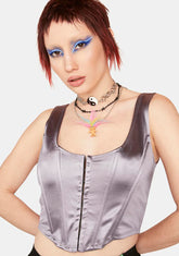 Slate A Masterpiece Satin Corset