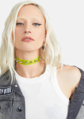 Electric Pretend To Care Spike Choker
