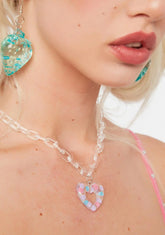 Filled With Love Clear Chain Necklace