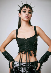 Midnight Perfect Escape Lace-Up Top