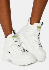 White Aspha NC Mid Lace Up Sneakers