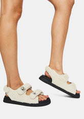 Oatmeal Margie Fluffy Sandals
