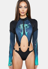 Green Speed Racer Long Sleeve Bodysuit