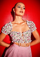 Angel Choose Ur Cherry Ruffle Crop Top