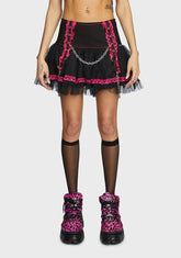 Pink Lace Chiffon Tutu Skirt