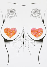 Sun & Moon Faces Silver Glitter Pasties